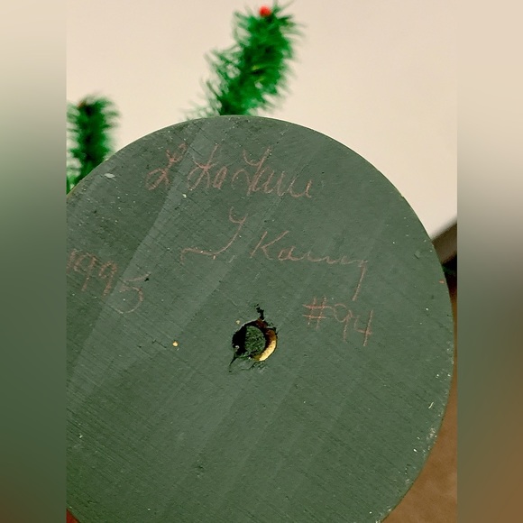 1995 Vtg Artist Signed Artisan Hand Crafted Stiff Branch Feather Tree - Picture 6 of 16